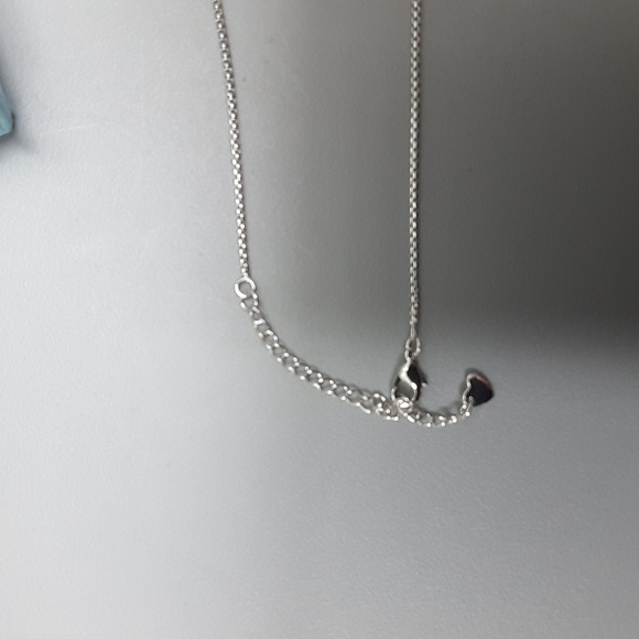 Butterfly Teardrop Pendant Necklace with Aquamarine Swarovski crystal - Picture 3 of 5